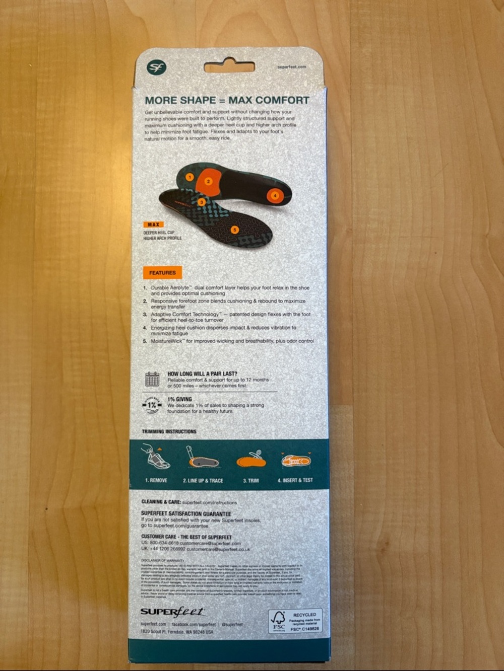 Superfeet Adapt Max Run insoles NWT - Picture 3 of 8